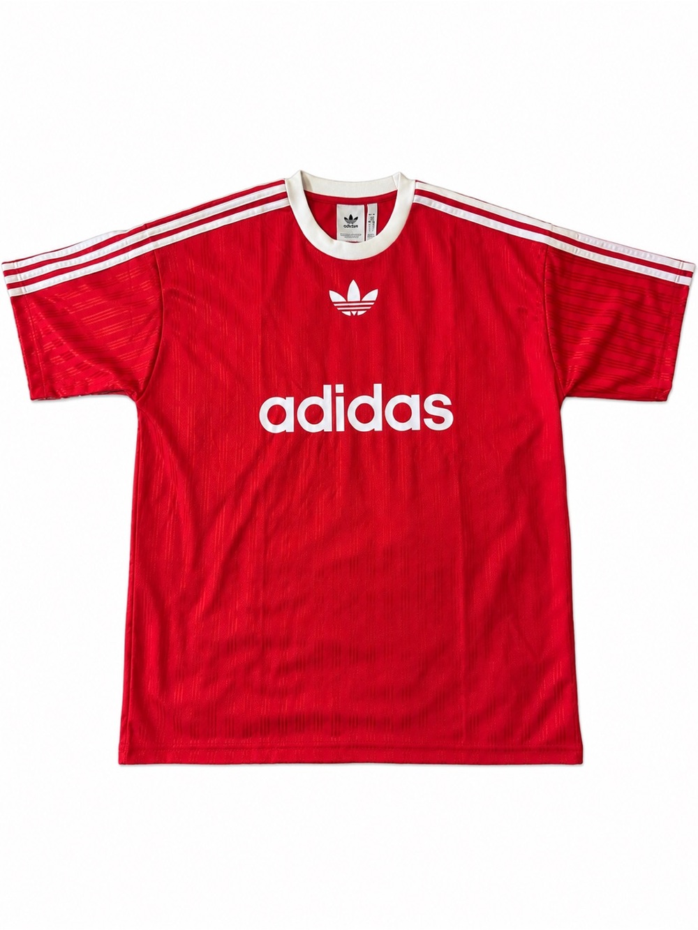 adidas Red and White Trefoil Logo Jersey
